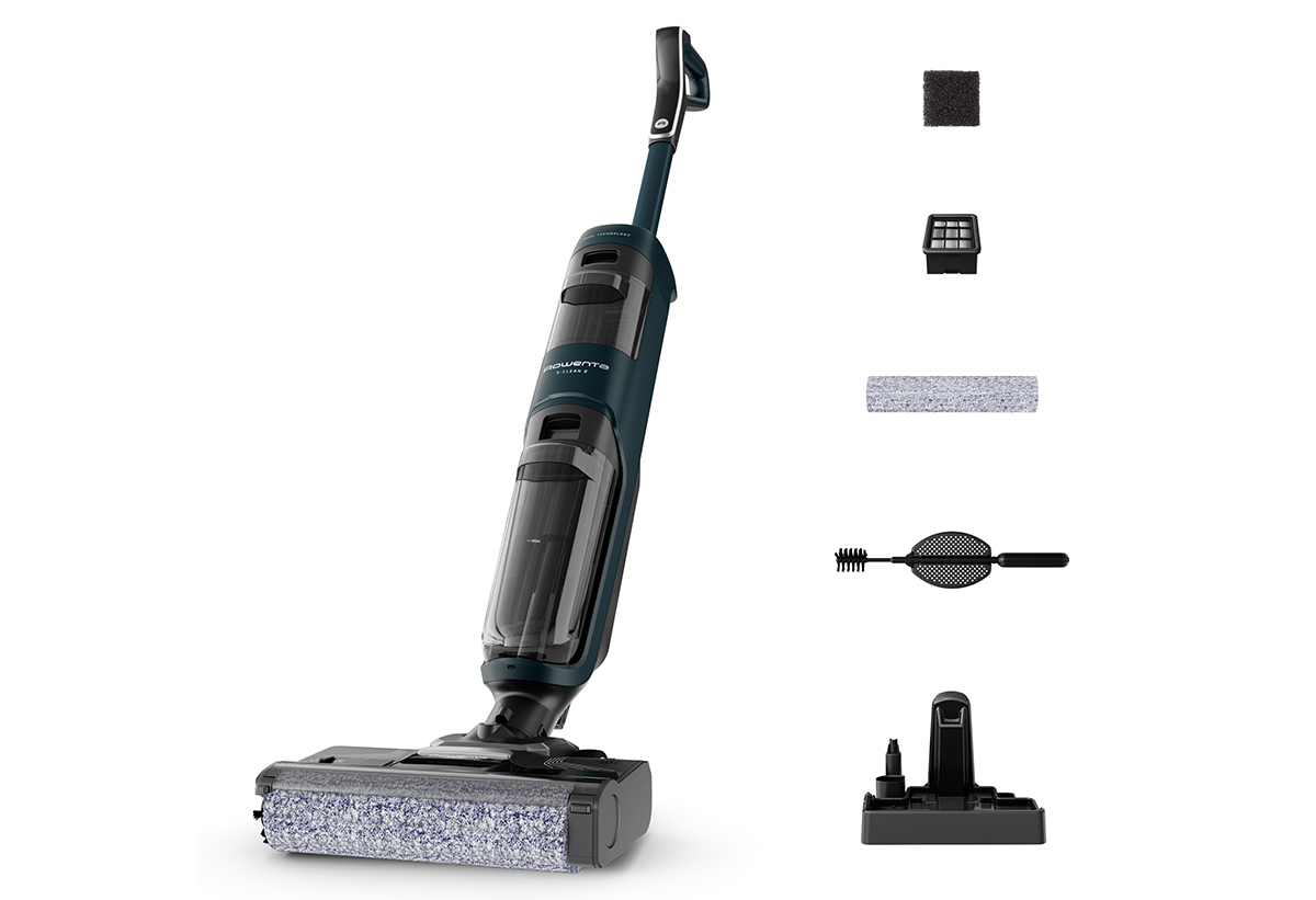 Απεικονίζεται η σκούπα με τα διάφορα εξαρτήματα.